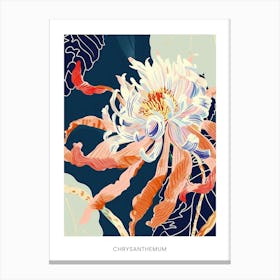 Colourful Flower Illustration Poster Chrysanthemum 4 Canvas Print