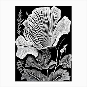 Poppy Leaf Linocut 1 Canvas Print