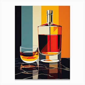 Glass Of Whiskey, Mid century Canvas Print