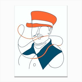 Illustration Of A Man With A Mustache Canvas Print