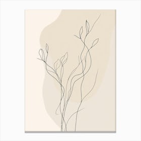 Simple Line Drawing Of A Flower Canvas Print