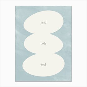 Mind Body and Soul Abstract Organic Shapes in Light Blue Canvas Print