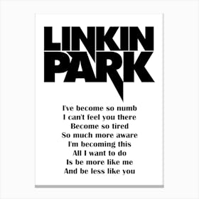 Linkin Park 6 Canvas Print