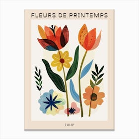 Spring Floral French Poster  Tulip 3 Canvas Print
