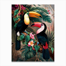 Toucans In Tropical Forest 1 Canvas Print