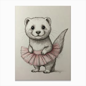 Ferret In Tutu 4 Canvas Print