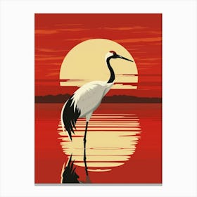 Crane At Sunset Canvas Print