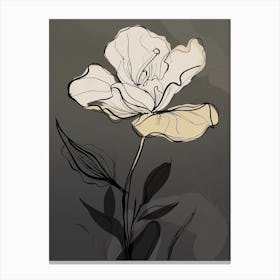 Gladioli Line Art Flowers Illustration Neutral 7 Canvas Print