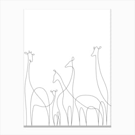 Giraffes Line art Canvas Print