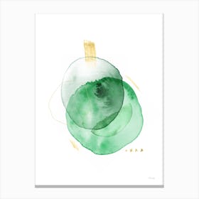 Turns In Green And Gold Canvas Print