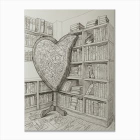 Heart Of Books 2 Canvas Print