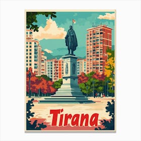 Aihrgdesign A Vintage Travel Poster Of Tirana 2 Canvas Print