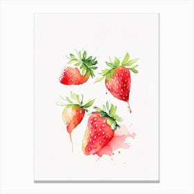 Bunch Of Strawberries, Fruit, Minimalist Watercolour 3 Toile