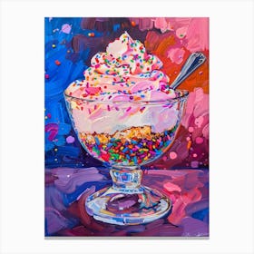 Rainbow Trifle With Sprinkles Mixed Media Painting 2 Canvas Print