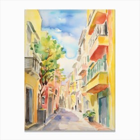 Pescara, Italy Watercolour Streets 3 Canvas Print