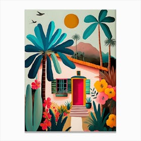 Maximalist Little House Floral Canvas Print