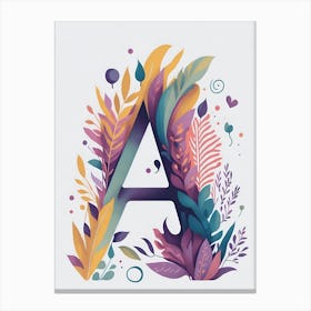 Colorful Letter A Illustration 47 Canvas Print