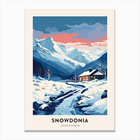 Winter Night  Travel Poster Snowdonia National Park 3 Canvas Print