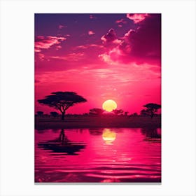 Sunset In Kenya Canvas Print