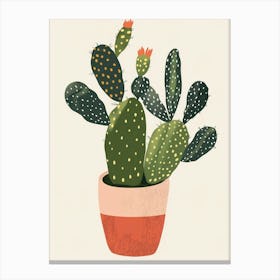 Rhipsalis Cactus Minimalist Abstract Illustration 4 Canvas Print