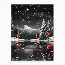 Snowy Lake Canvas Print