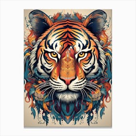 Tiger Art In Symbolism Style 4 Canvas Print