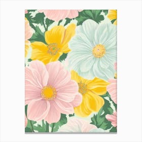 Anemone Pastel Floral 1 Flower Canvas Print