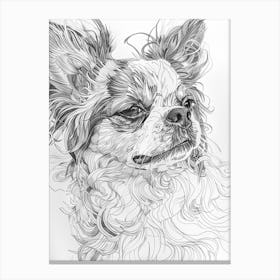 Japanese Chin Line Sketch 2 Canvas Print