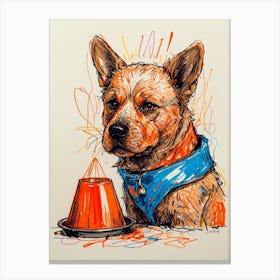 Dog With A Cup Canvas Print