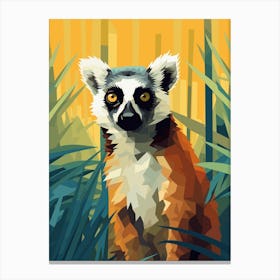 Lemur in Jungle 3 Canvas Print
