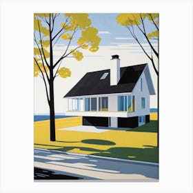 Minimalist Modern House Illustration (28) Canvas Print