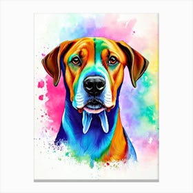 Rhodesian Ridgeback Rainbow Oil Painting dog Canvas Print