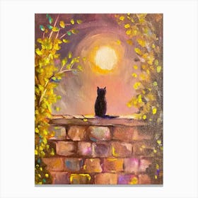 Cat In The Moonlight 1 Stampe su tela