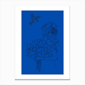 Bride With Flowers Canvas Print