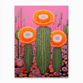 Mexican Style Cactus Illustration Mammillaria Cactus 1 Canvas Print