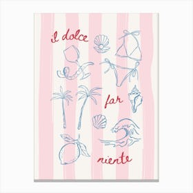 Il Dolce Far Niente Beach Poster Canvas Print