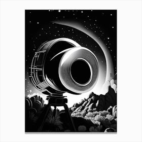 Infrared Telescope Noir Comic Space Canvas Print