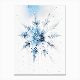 Diamond Dust, Snowflakes, Minimalist Watercolour 3 Canvas Print