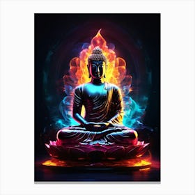 The Buddha Neon Art Canvas Print