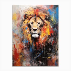 Lion Abstract Expressionism 3 Canvas Print