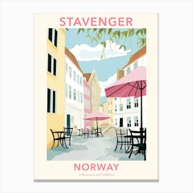 Stavenger, Norway, Flat Pastels Tones Illustration 2 Poster Canvas Print