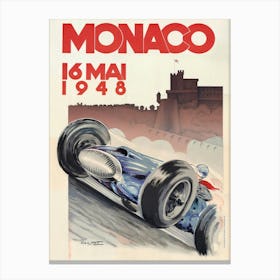 Vintage Monaco 16 Mai 1948 Canvas Print