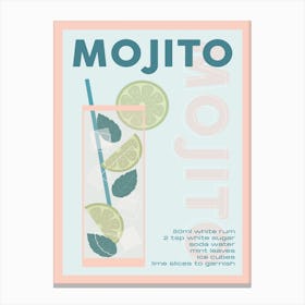 Blue And Peach Mojito Cocktail Canvas Print