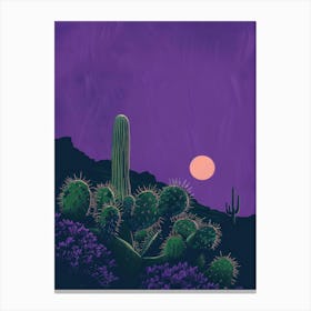 Cactus In The Desert 1 Canvas Print