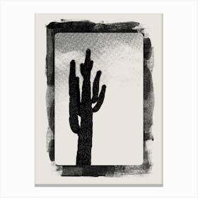 Southwest Art Set, Desert, y2k, Cactus Black 1 Canvas Print