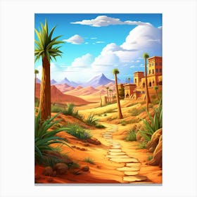 Sahara Desert Cartoon 3 Canvas Print