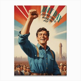 First May Happy Labour Day 5 Canvas Print