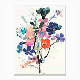 Forget Me Not 4 Collage Flower Bouquet Canvas Print