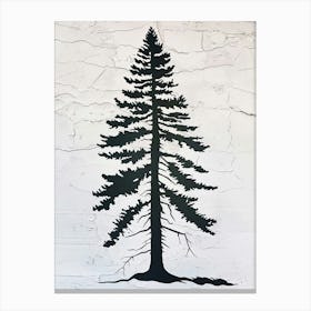 Redwood Tree Simple Geometric Nature Stencil 3 Canvas Print