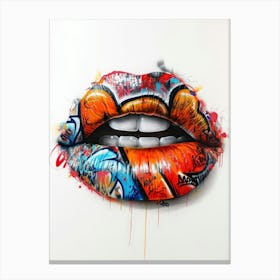 Graffiti Lips 2 Canvas Print